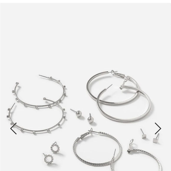 6 pack mixed stud earrings silver - Picture 2 of 2